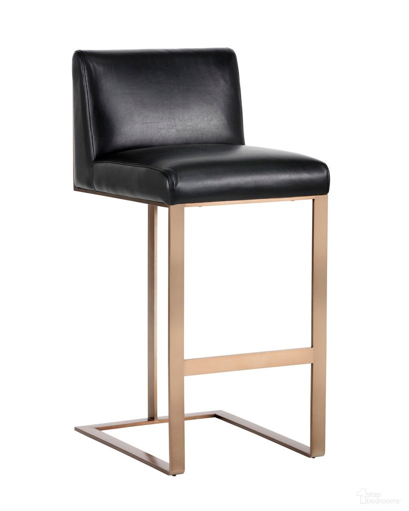 Dean Barstool In Cantina Black and Antique Brass