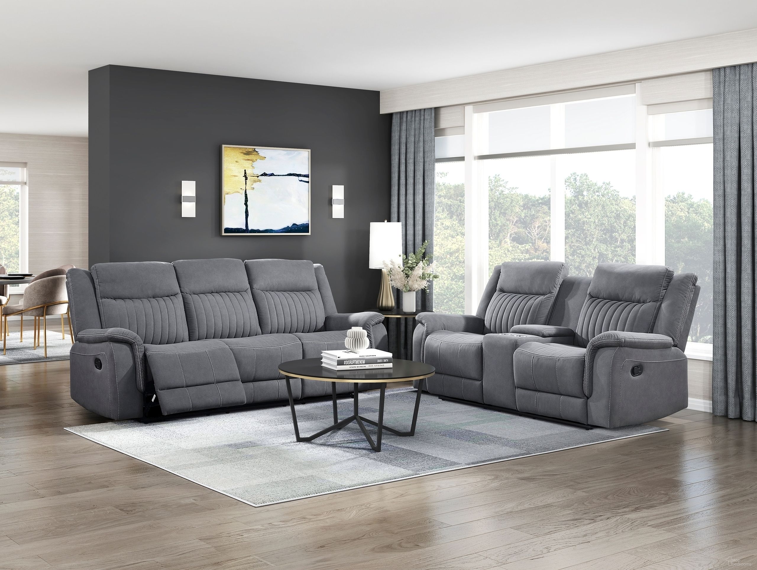 The appearance of Dean Double Reclining Living Room Set In Gray designed by Homelegance in the modern / contemporary interior design. This gray piece of furniture was selected by 1StopBedrooms from Dean Collection to add a touch of cosiness and style into your home. Sku: 9646GY-3;9646GY-2. Material: Microfiber.