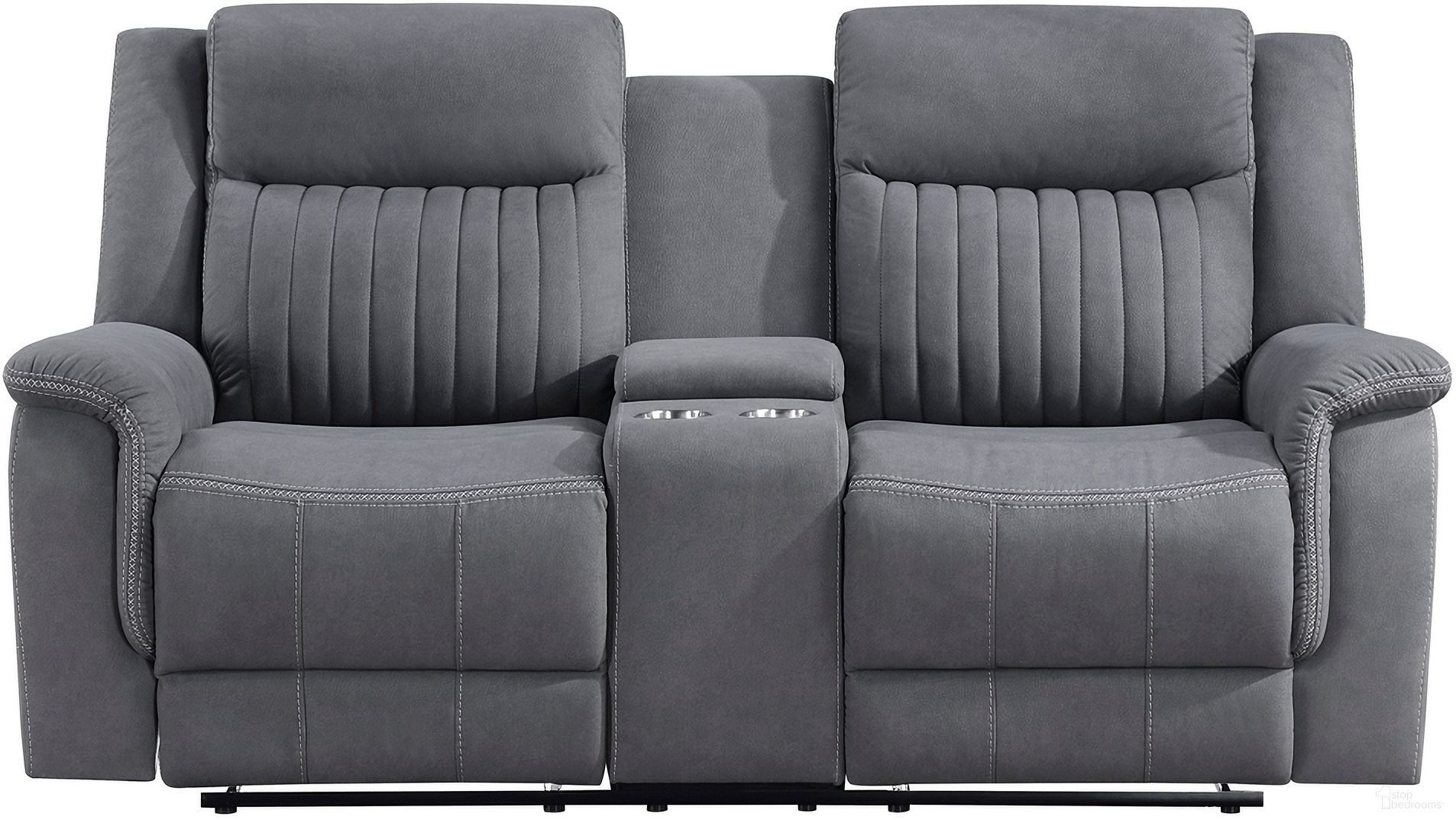The appearance of Dean Double Reclining Loveseat with Center Console In Gray designed by Homelegance in the modern / contemporary interior design. This gray piece of furniture was selected by 1StopBedrooms from Dean Collection to add a touch of cosiness and style into your home. Sku: 9646GY-2. Material: Microfiber.