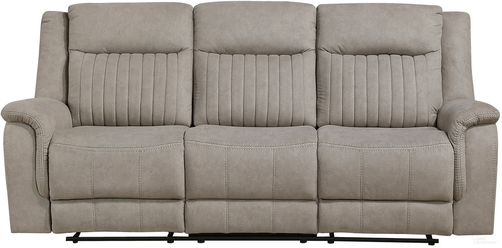 The appearance of Dean Double Reclining Sofa In Dove designed by Homelegance in the transitional interior design. This dove piece of furniture was selected by 1StopBedrooms from Dean Collection to add a touch of cosiness and style into your home. Sku: 9646DV-3. Material: Polyester.