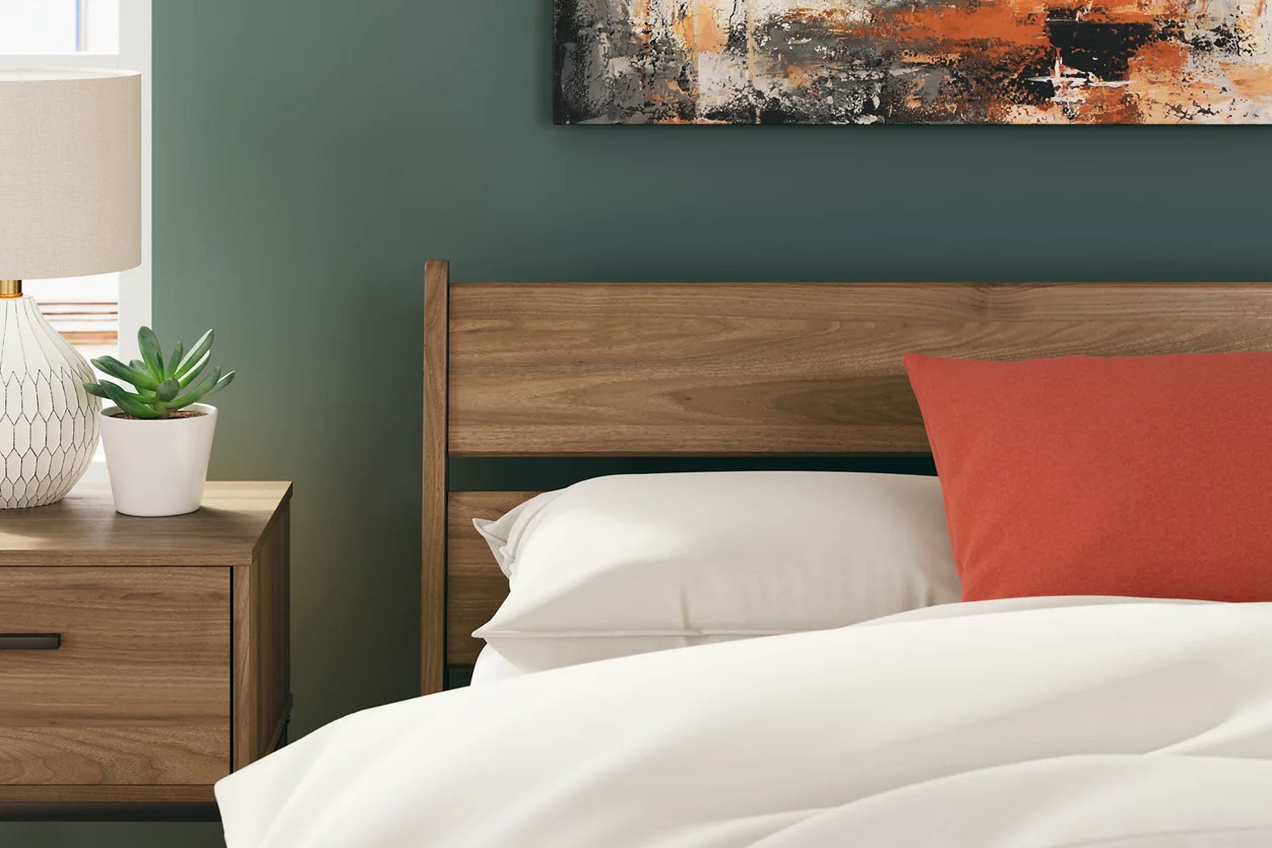 The appearance of Deanlow Full Panel Headboard In Honey designed by Signature Design by Ashley in the transitional interior design. This honey piece of furniture  was selected by 1StopBedrooms from Deanlow Collection to add a touch of cosiness and style into your home. Sku: EB1866-156. Material: Wood. Bed Size: Full.