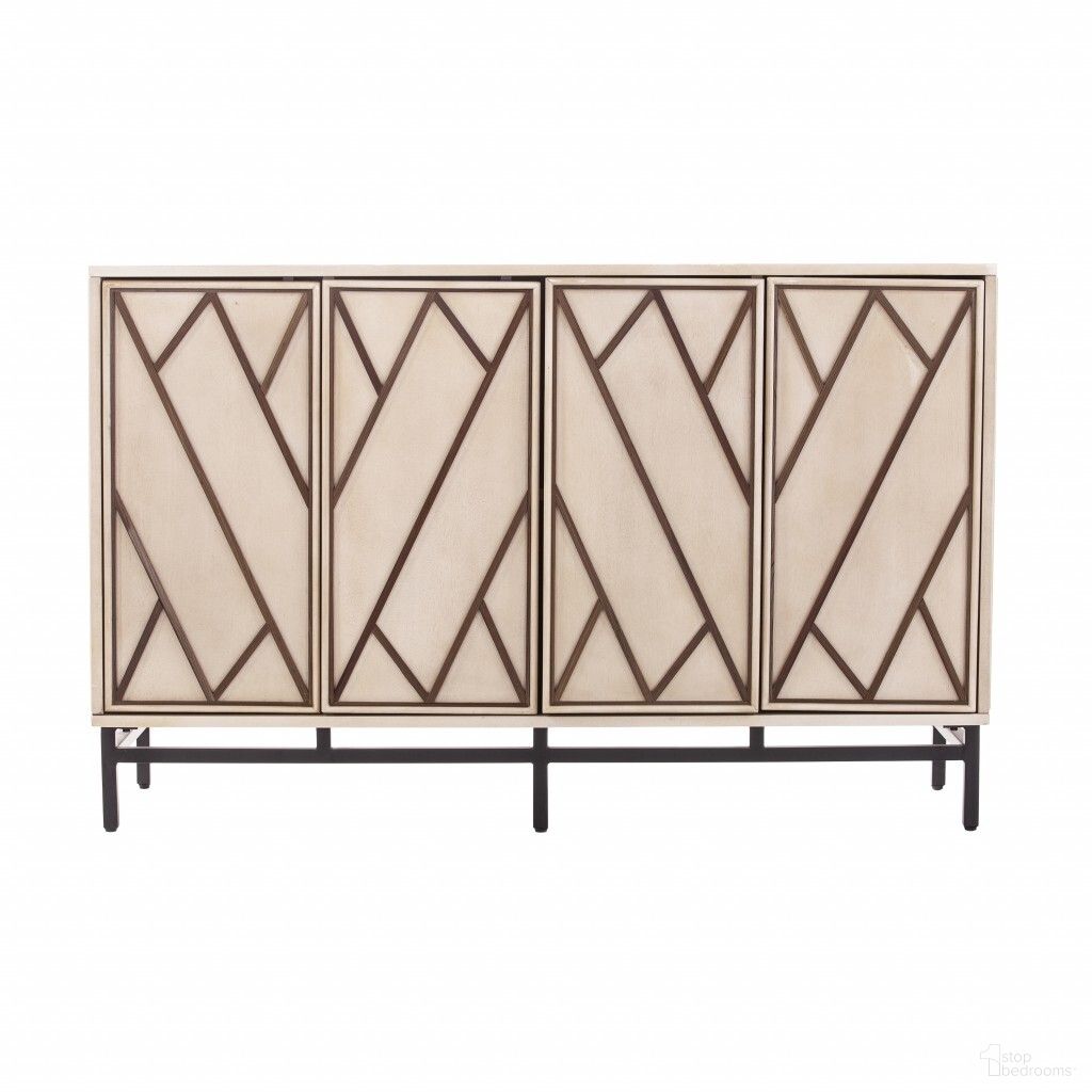 The appearance of Deco Buffet Storage Cabinet In Champagne designed by Homeroots in the modern / contemporary interior design. This champagne piece of furniture  was selected by 1StopBedrooms from  to add a touch of cosiness and style into your home. Sku: 401683. Material: Wood.