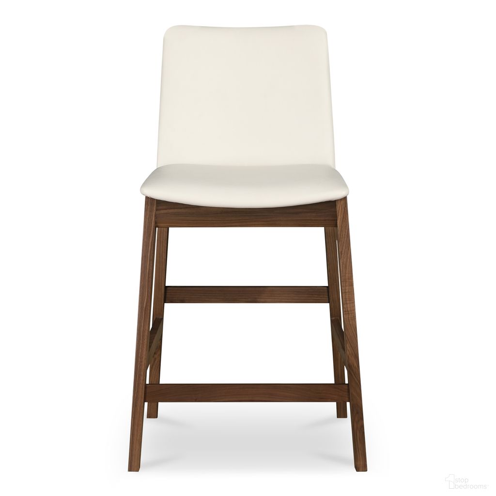 The appearance of Deco Counter Stool In White PVC designed by Moes Home in the modern / contemporary interior design. This white piece of furniture  was selected by 1StopBedrooms from Deco Collection to add a touch of cosiness and style into your home. Sku: BC-1137-05. Material: PVC.