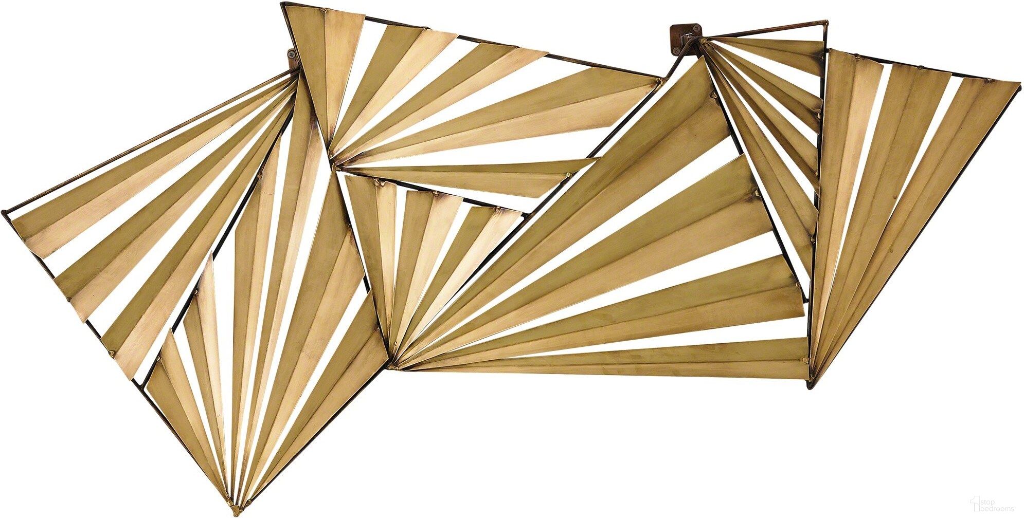 The appearance of Deco Wall Decor In Brass designed by Global Views in the modern / contemporary interior design. This brass piece of furniture  was selected by 1StopBedrooms from Deco Collection to add a touch of cosiness and style into your home. Sku: D990057. Material: Brass.