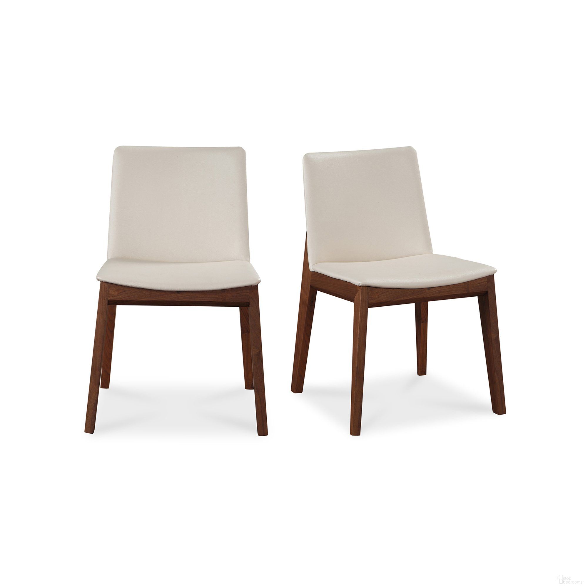 The appearance of Deco White Dining Chair Set of 2 designed by Moes Home in the transitional interior design. This white piece of furniture was selected by 1StopBedrooms from Deco Collection to add a touch of cosiness and style into your home. Sku: BC-1016-05. Material: PVC. Chair Type: Side Chair.