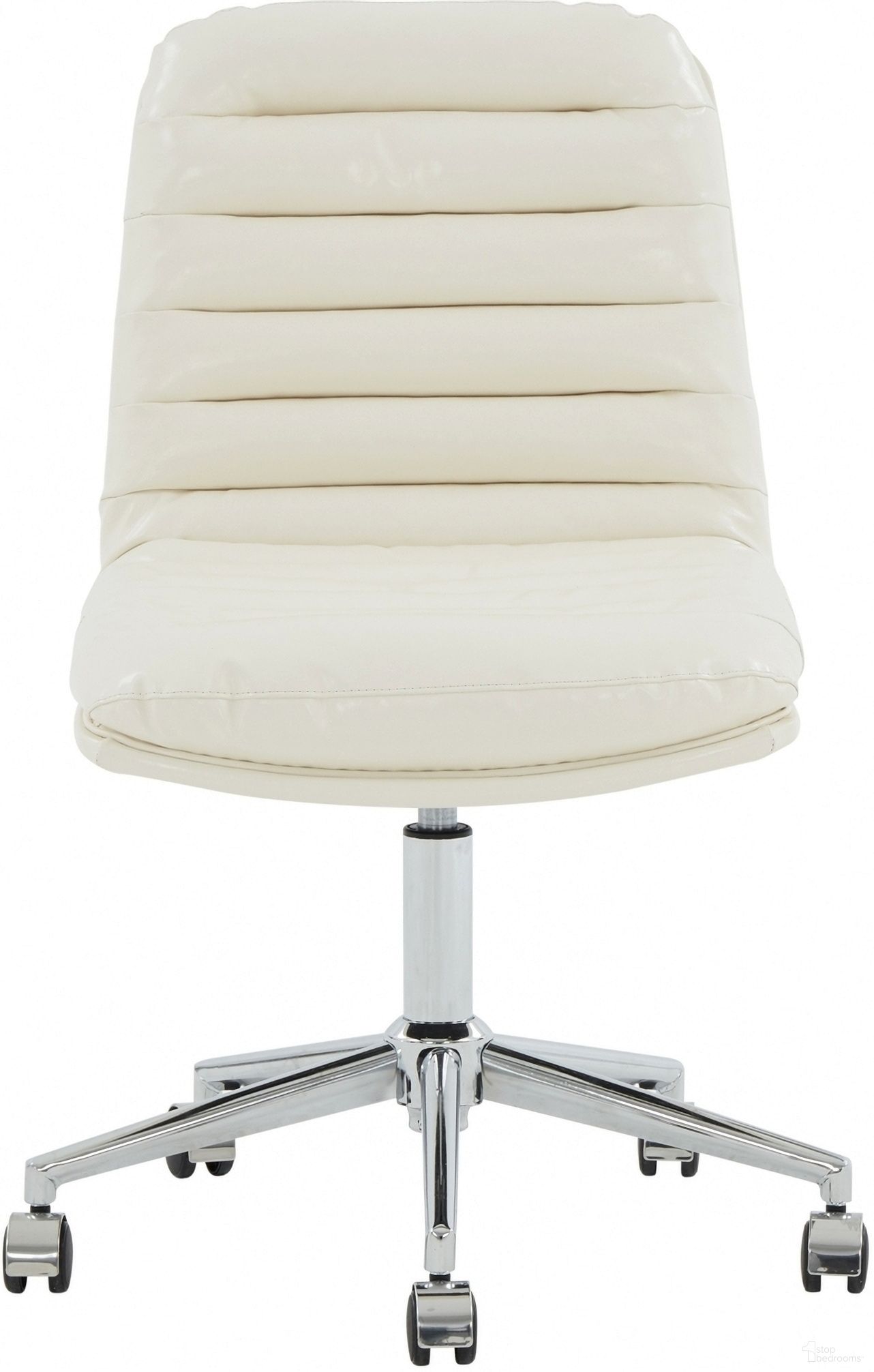 Decolin Swivel Desk Chair In White and Silver