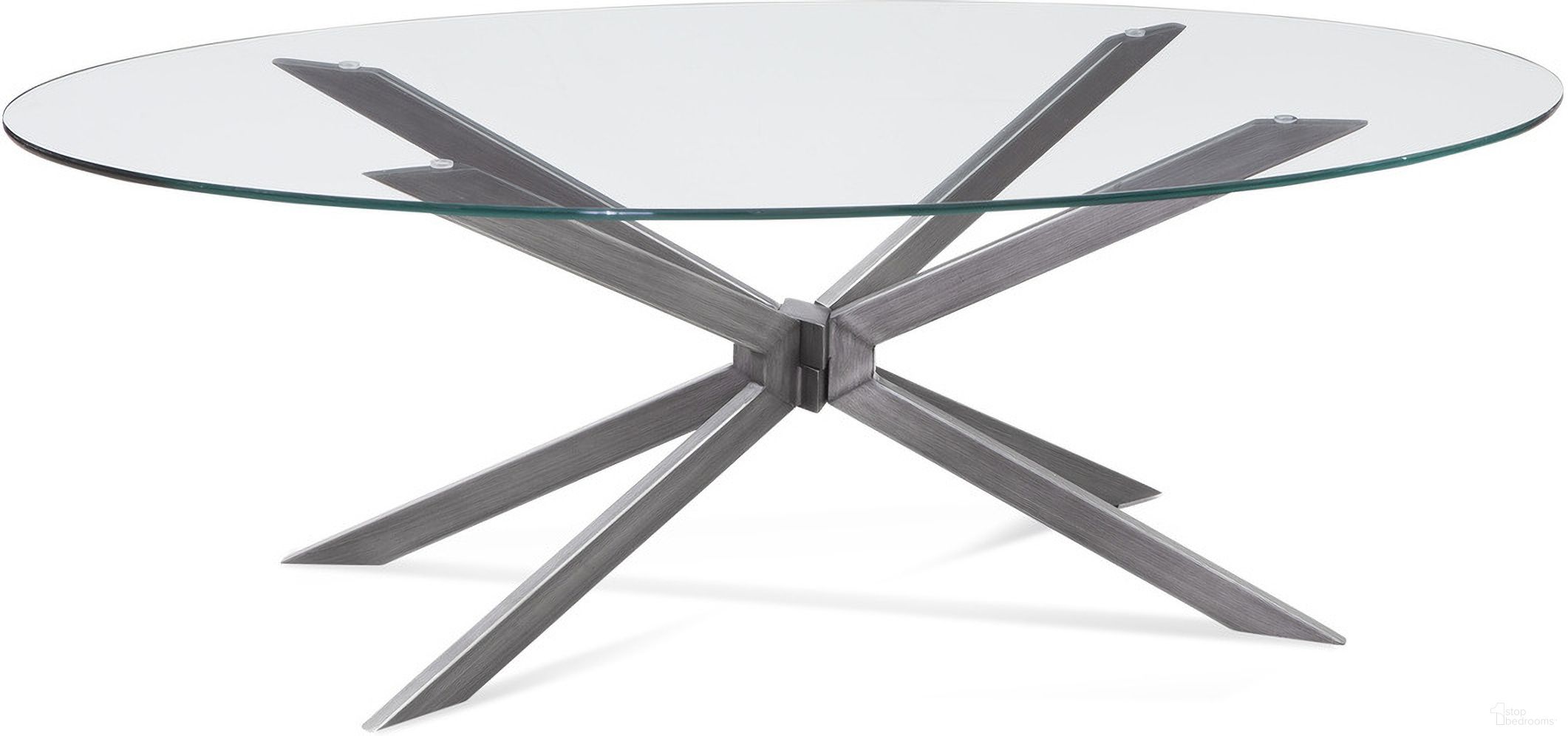 The appearance of Deen Oval Cocktail Table In Gunmetal and Clear designed by Bassett Mirror Company in the modern / contemporary interior design. This gunmetal piece of furniture was selected by 1StopBedrooms from Deen Collection to add a touch of cosiness and style into your home. Sku: 5510-LR-140B;0496. Material: Steel.