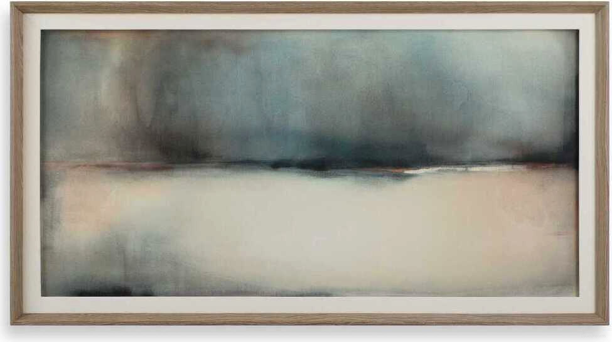 Deep Rains Framed Abstract Print In Woodtone