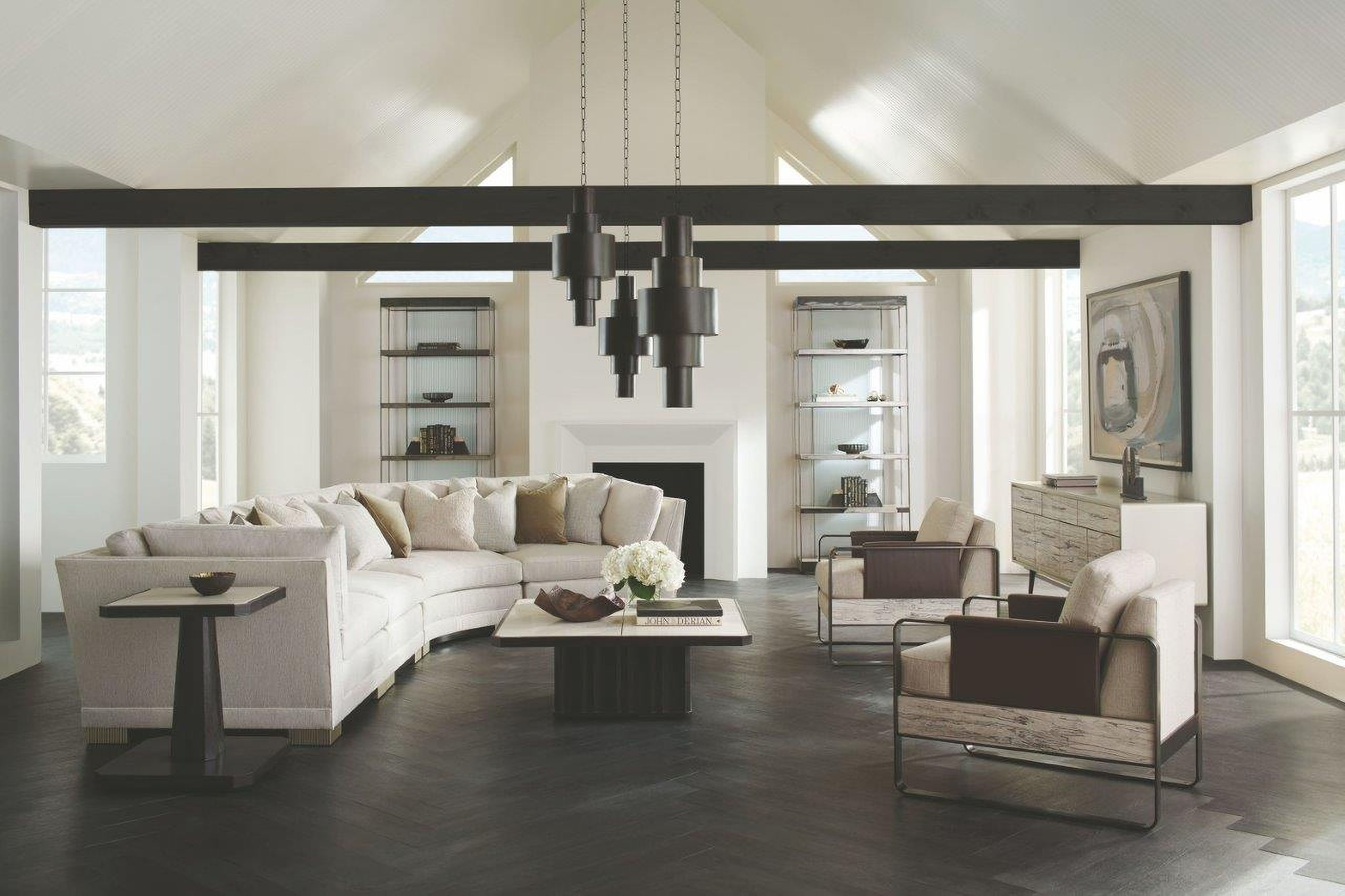 The appearance of Deep Retreat Herringbone Modular Sectional designed by Caracole in the transitional interior design. This beige piece of furniture was selected by 1StopBedrooms from Caracole Upholstery Collection to add a touch of cosiness and style into your home. Sku: UPH-021-CR1-A;UPH-021-AC1-A;UPH-021-AH1-A. Material: Chenille. Layout: L-Shape.