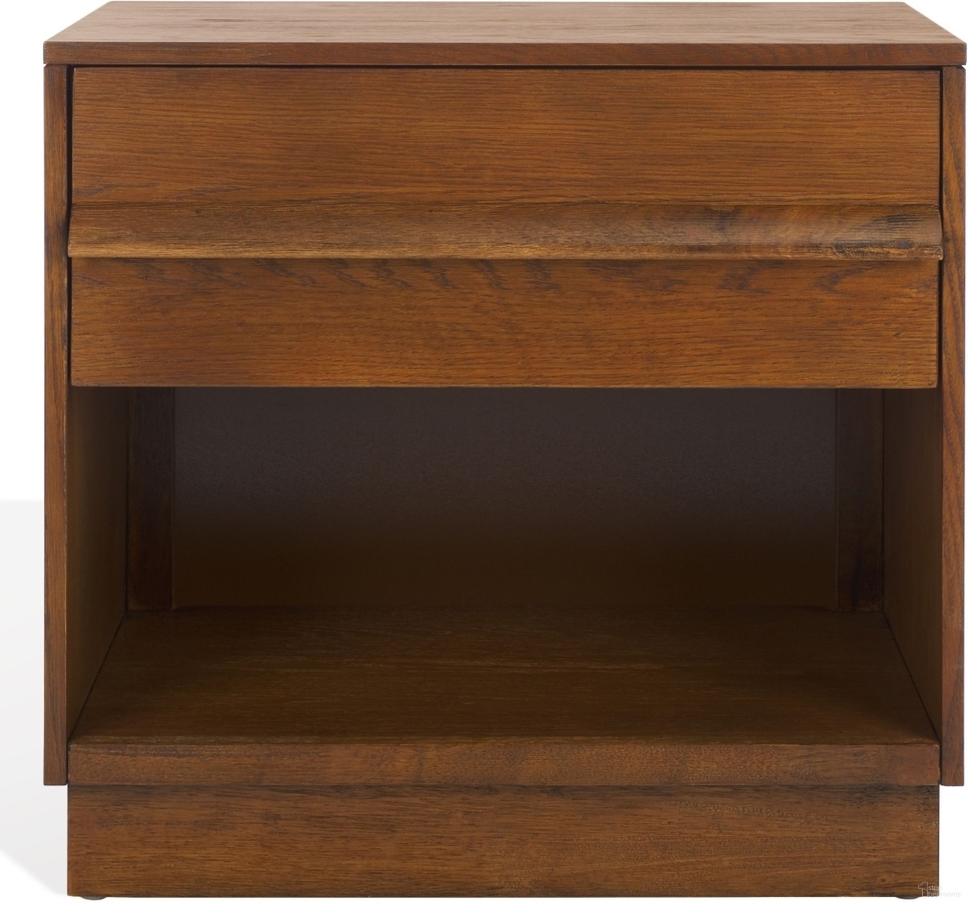 The appearance of Deirdra 1 Drawer Nightstand In Medium Oak designed by Safavieh Couture in the modern / contemporary interior design. This medium oak piece of furniture  was selected by 1StopBedrooms from Deirdra Collection to add a touch of cosiness and style into your home. Sku: SFV2157C. Material: Rubberwood.