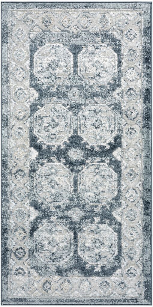 The appearance of Dekor Vintage 2' x 4' Vintage Indoor Rug In Grey and Navy designed by Nourison in the rustic / southwestern interior design. This grey and navy piece of furniture was selected by 1StopBedrooms from Dekor Collection to add a touch of cosiness and style into your home. Sku: 841491151914. Material: Polypropylene.
