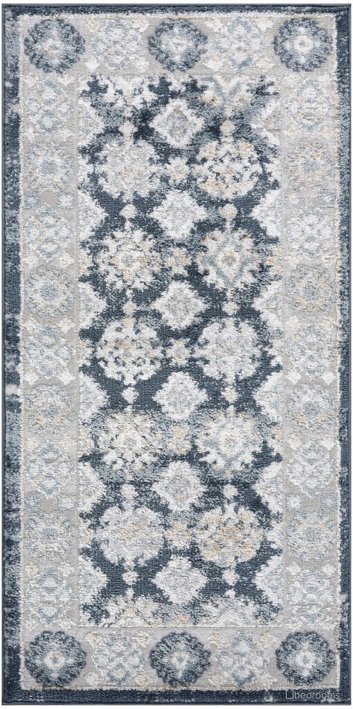 The appearance of Dekor Vintage 2' x 4' Vintage Indoor Rug In Grey and Navy designed by Nourison in the rustic / southwestern interior design. This grey and navy piece of furniture  was selected by 1StopBedrooms from Dekor Collection to add a touch of cosiness and style into your home. Sku: 841491152157. Material: Polypropylene.