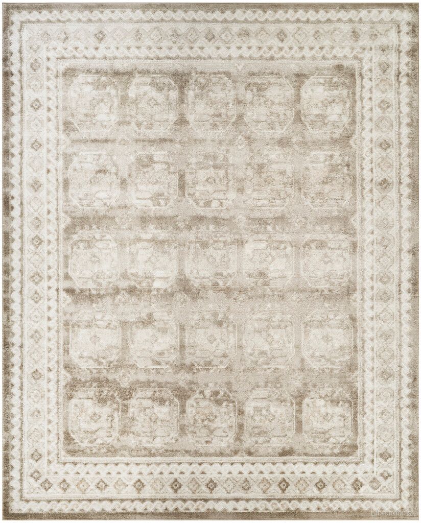Dekor Vintage 7'10" x 9'10" Vintage Indoor Rug In Ivory and Taupe