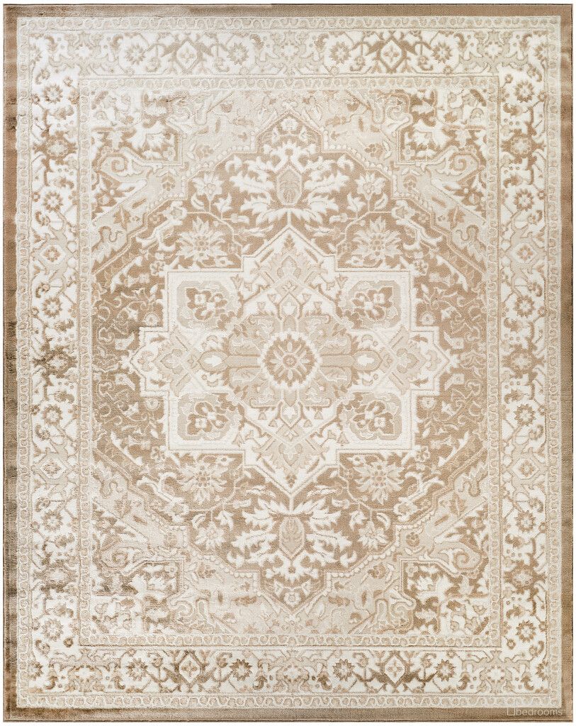 Dekor Vintage 7'10" x 9'10" Indoor Rug In Taupe and Ivory