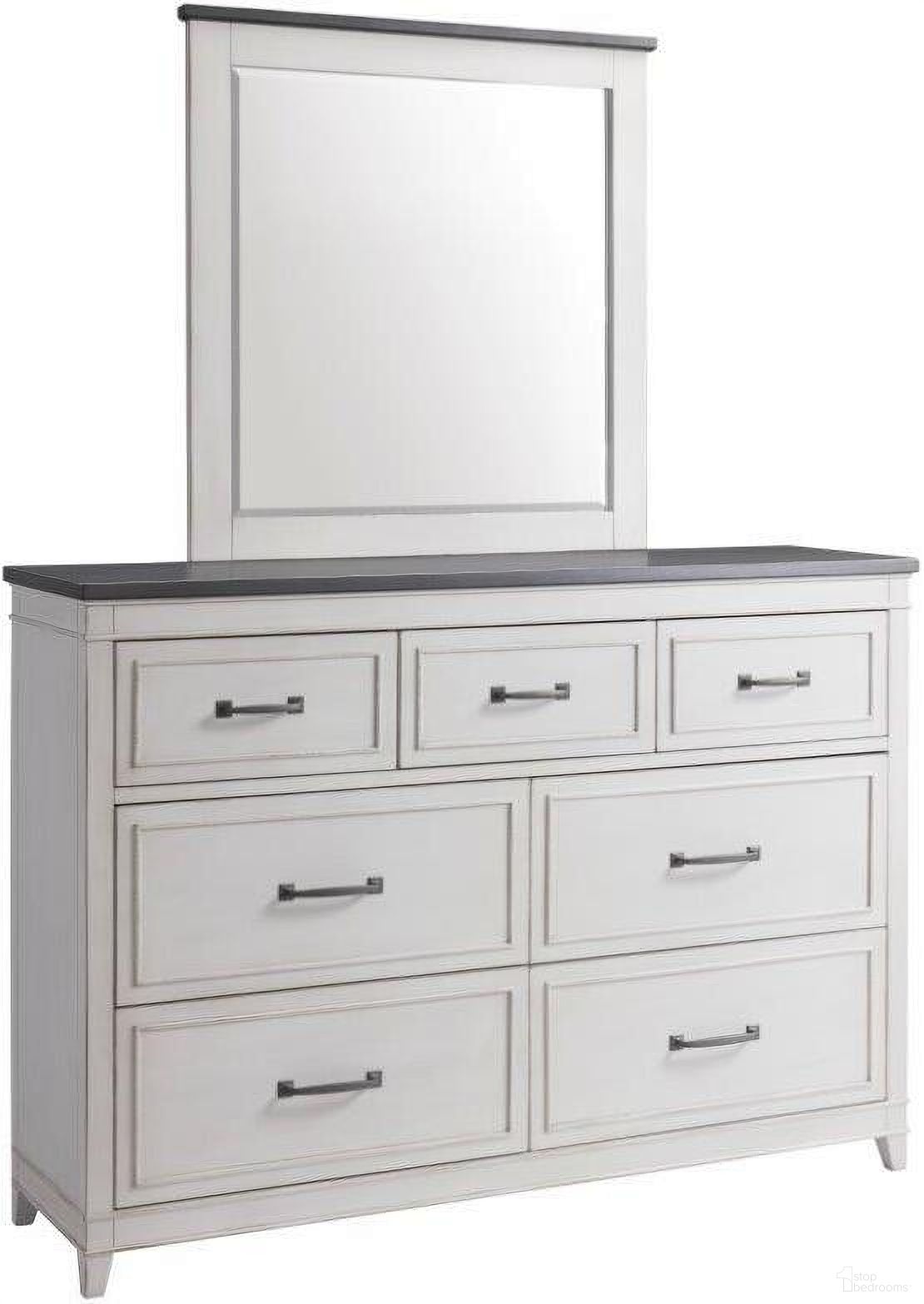 The appearance of Del Mar Dresser Mirror In White designed by Martin Svensson Home in the coastal interior design. This white and grey piece of furniture was selected by 1StopBedrooms from Del Mar Collection to add a touch of cosiness and style into your home. Sku: 6802910. Material: Wood Veneer.