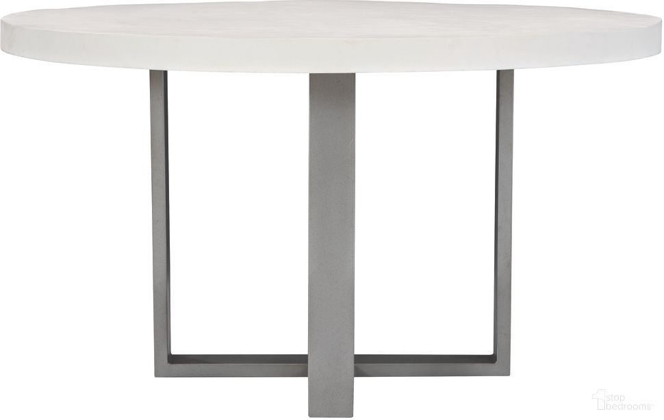 The appearance of Del Mar Round Outdoor Dining Table designed by Bernhardt in the modern / contemporary interior design. This flint gray/bone piece of furniture was selected by 1StopBedrooms from Del Mar Collection to add a touch of cosiness and style into your home. Sku: X01271;X01273. Table Base Style: Pedestal. Table Top Shape: Round. Material: Metal. Size: 54".