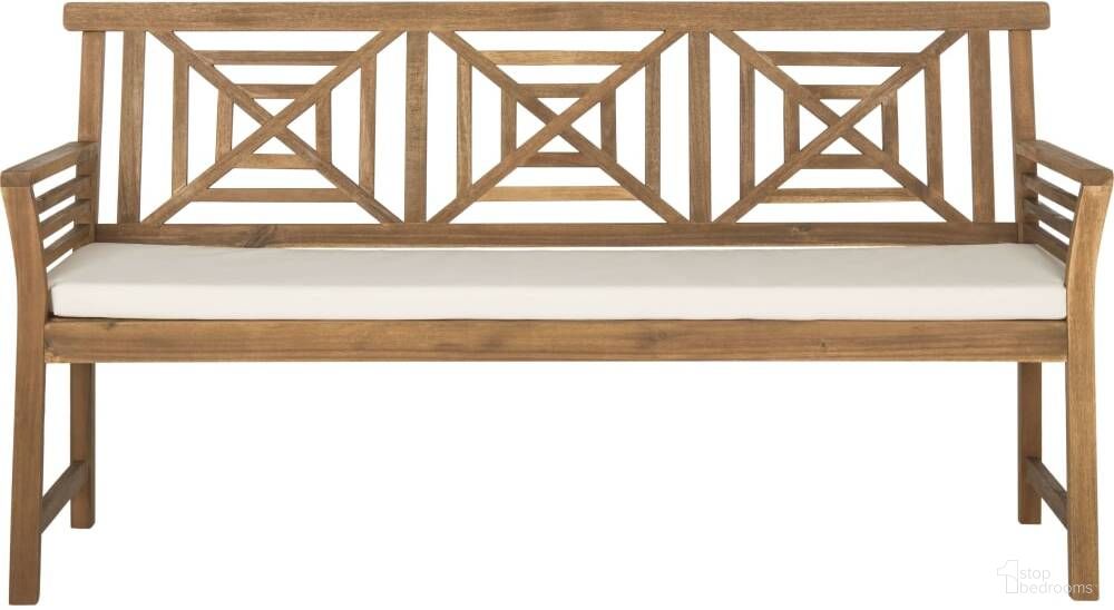 The appearance of Del Mar Teak Brown and Beige 3-Seat Bench designed by Safavieh in the modern / contemporary interior design. This beige piece of furniture was selected by 1StopBedrooms from Del Collection to add a touch of cosiness and style into your home. Sku: PAT6737A. Material: Steel.