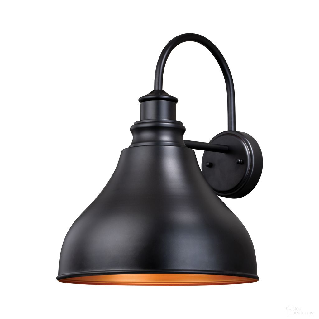 The appearance of Delano 13 Inch Outdoor Wall Light In Oil Burnished Bronze and Light Gold designed by Vaxcel in the country / farmhouse interior design. This oil burnished bronze/light gold piece of furniture  was selected by 1StopBedrooms from Delano Collection to add a touch of cosiness and style into your home. Sku: T0319. Material: Steel.