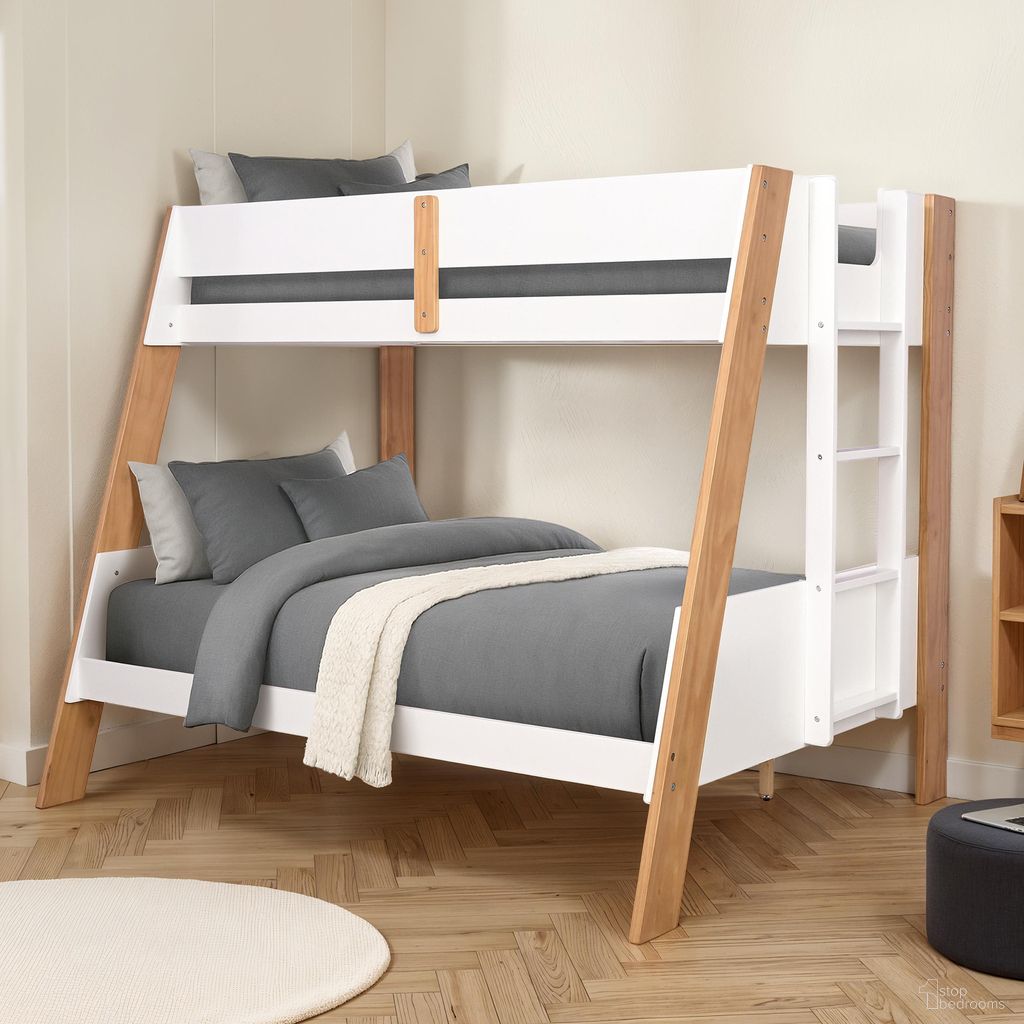 The appearance of Delbin Twin Over Full Bunk Bed In White and Natural designed by Furniture of America in the modern / contemporary interior design. This white/natural piece of furniture  was selected by 1StopBedrooms from Delbin Collection to add a touch of cosiness and style into your home. Sku: FM-BK202WH-TF-1;FM-BK202WH-TF-2;FM-BK202WH-TF-3. Bed Type: Bunk Bed. Bed Size: Twin Over Full. Material: Pine Wood.