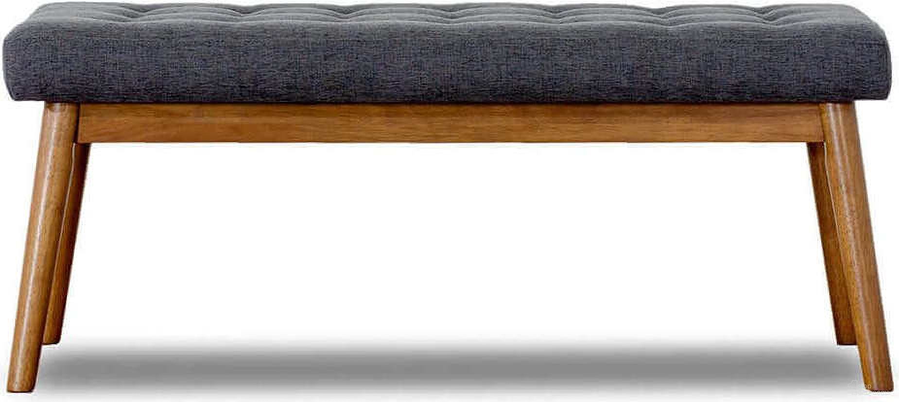 Delilah Modern Bench In Dark Grey Fabric