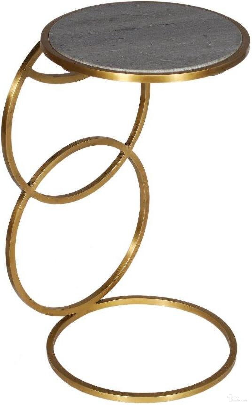 Delilah Side Table In Grey And Gold