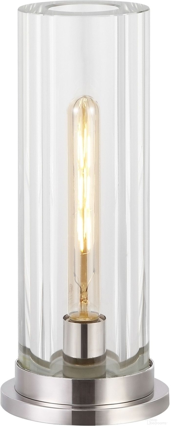 Dellanora Crystal Tube Table Lamp In Silver and Clear