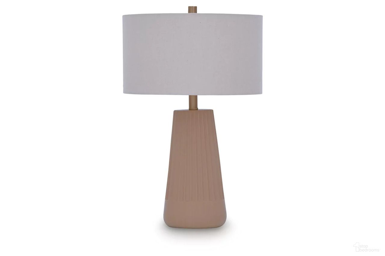 The appearance of Dellner Ceramic Table Lamp In Mocha designed by Signature Design by Ashley in the modern / contemporary interior design. This mocha piece of furniture was selected by 1StopBedrooms from Dellner Collection to add a touch of cosiness and style into your home. Sku: L100854. Material: Ceramic.