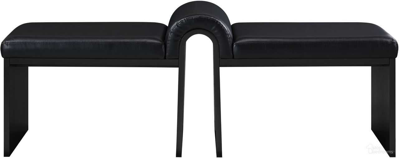 Delphine Vegan Leather Upholstered Bench In Black