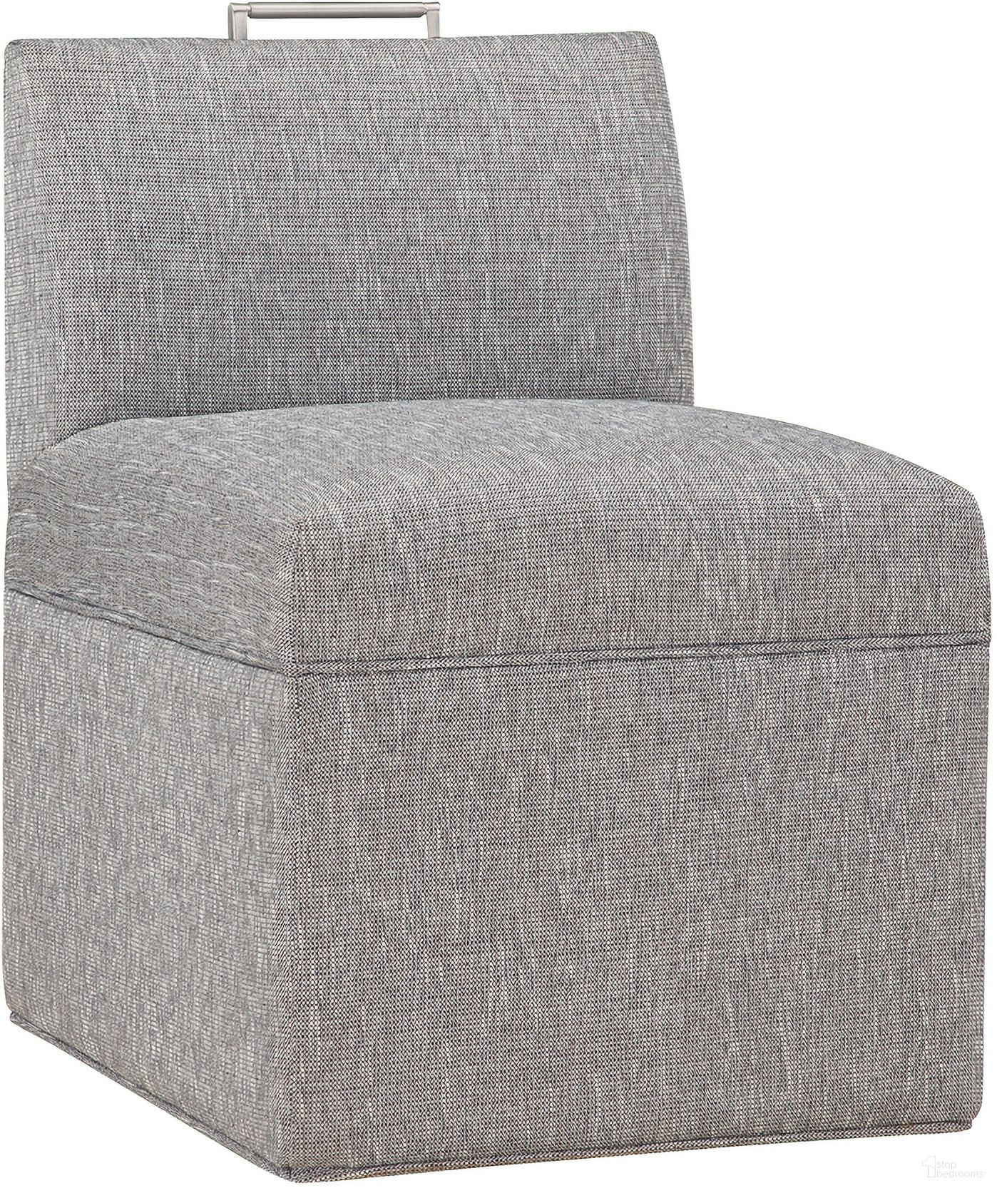 Delray Modern Upholstered Castered Chair In Ash Gray