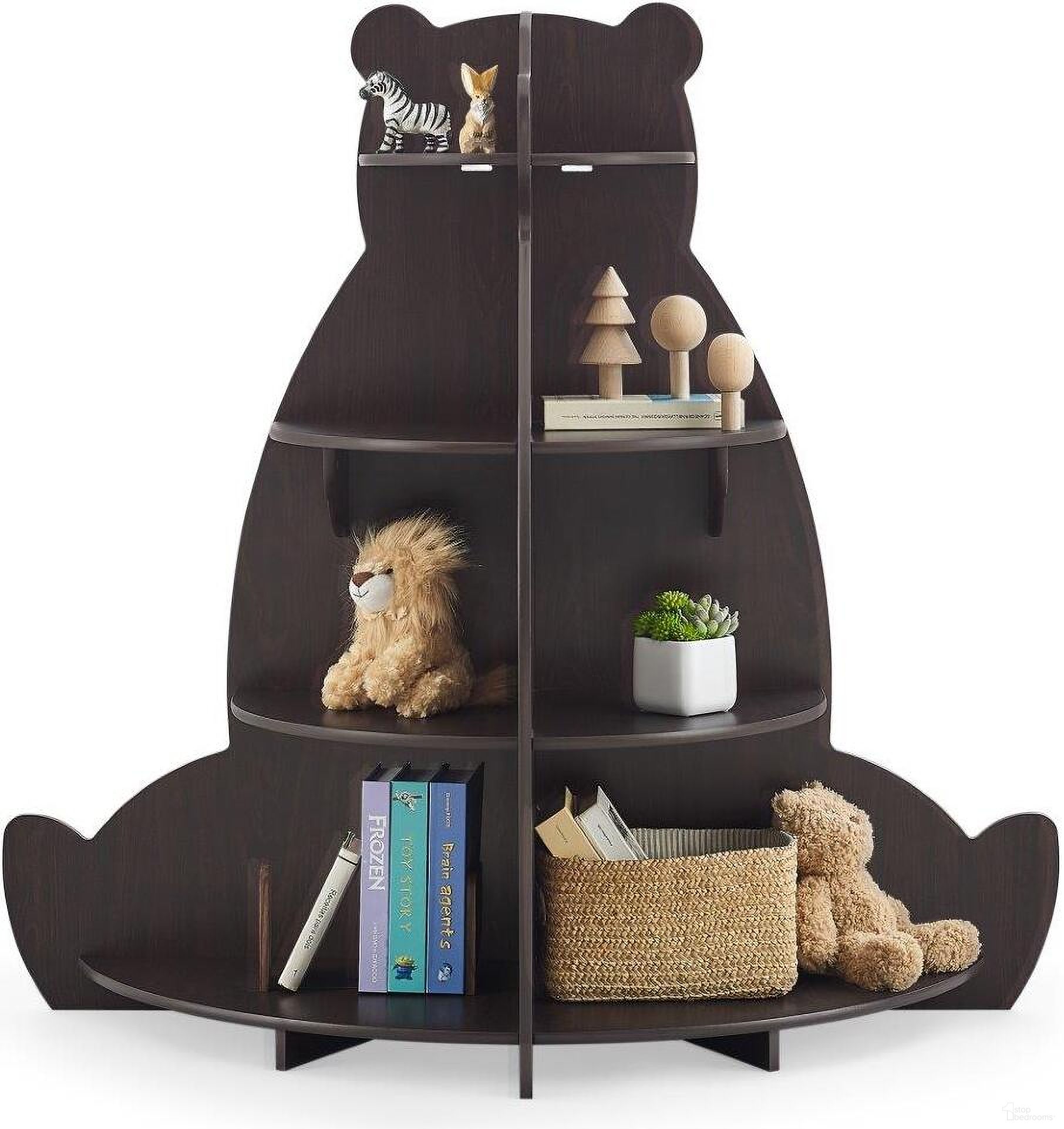 Delta Children Bear Bookcase With Greenguard Gold Certified In Brown