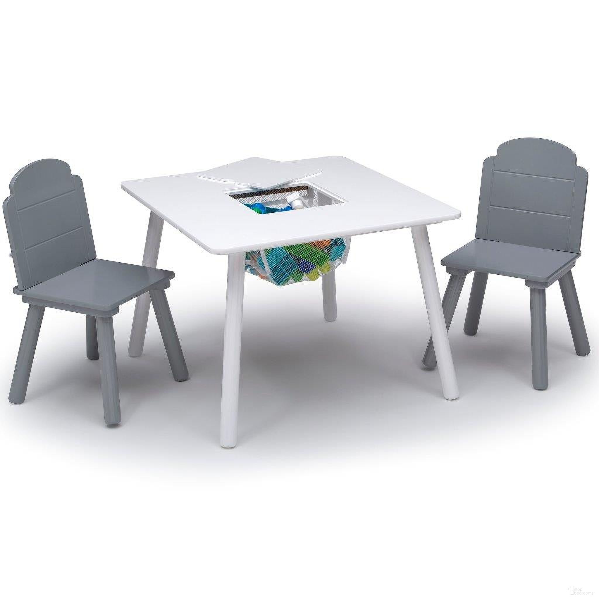 The appearance of Delta Children Finn Table and Chair Set With Storage In Light Grey and White designed by Delta Children in the modern / contemporary interior design. This white and light gray piece of furniture was selected by 1StopBedrooms from Finn Collection to add a touch of cosiness and style into your home. Sku: TT87470GN-1176. Material: Wood.