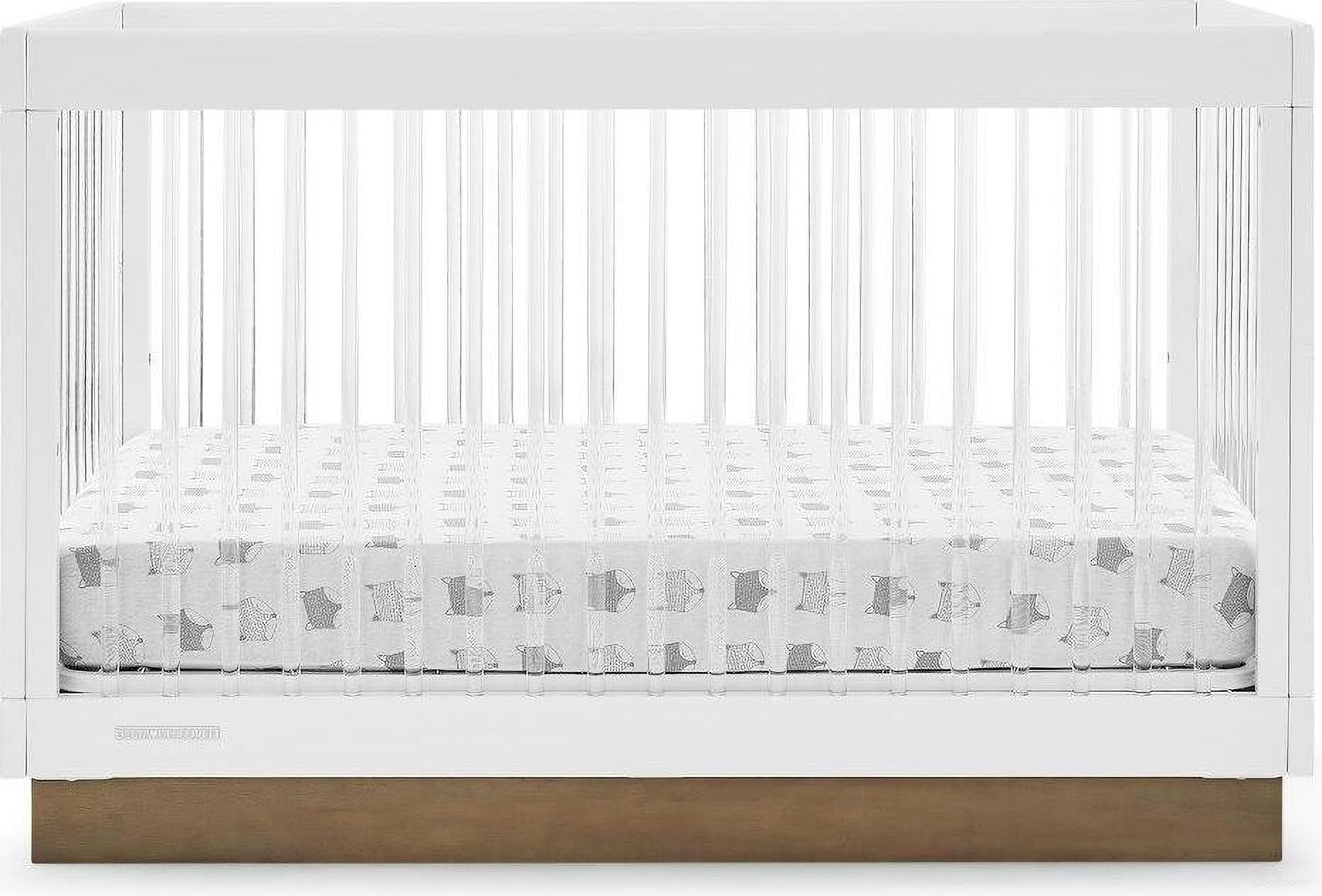 Delta Children James Acrylic 4 In 1 Convertible Crib - Greenguard Gold Certified In Bianca White With Acorn