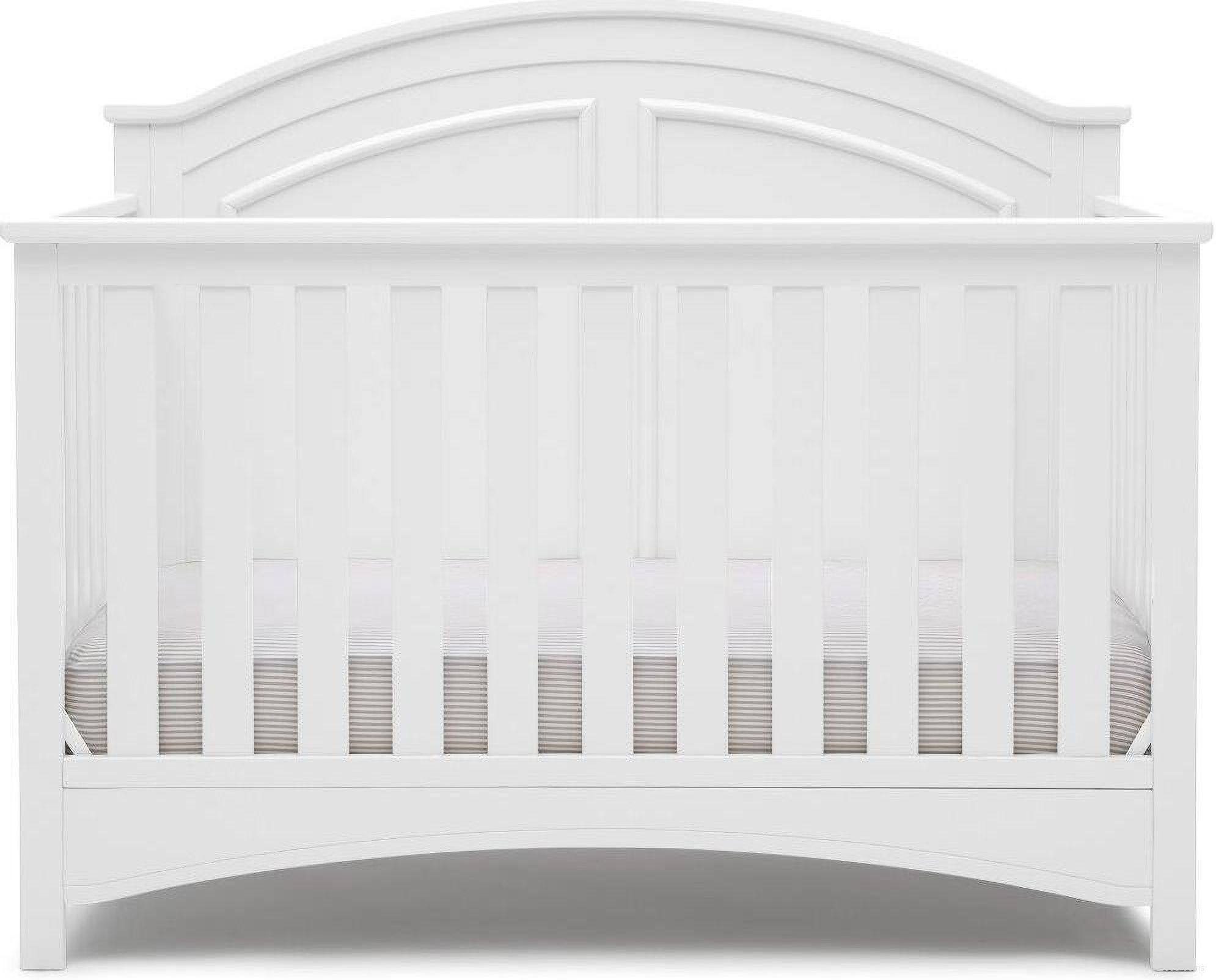 Delta Children Perry 6 In 1 Convertible Crib With Greenguard Gold Certified In Bianca White