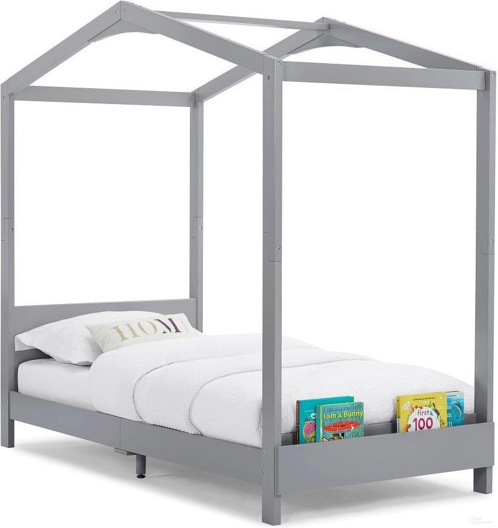 The appearance of Delta Children Poppy House Twin Bed In Grey designed by Delta Children in the modern / contemporary interior design. This grey piece of furniture  was selected by 1StopBedrooms from Poppy Collection to add a touch of cosiness and style into your home. Sku: W129270-026. Material: Wood. Bed Size: Twin.
