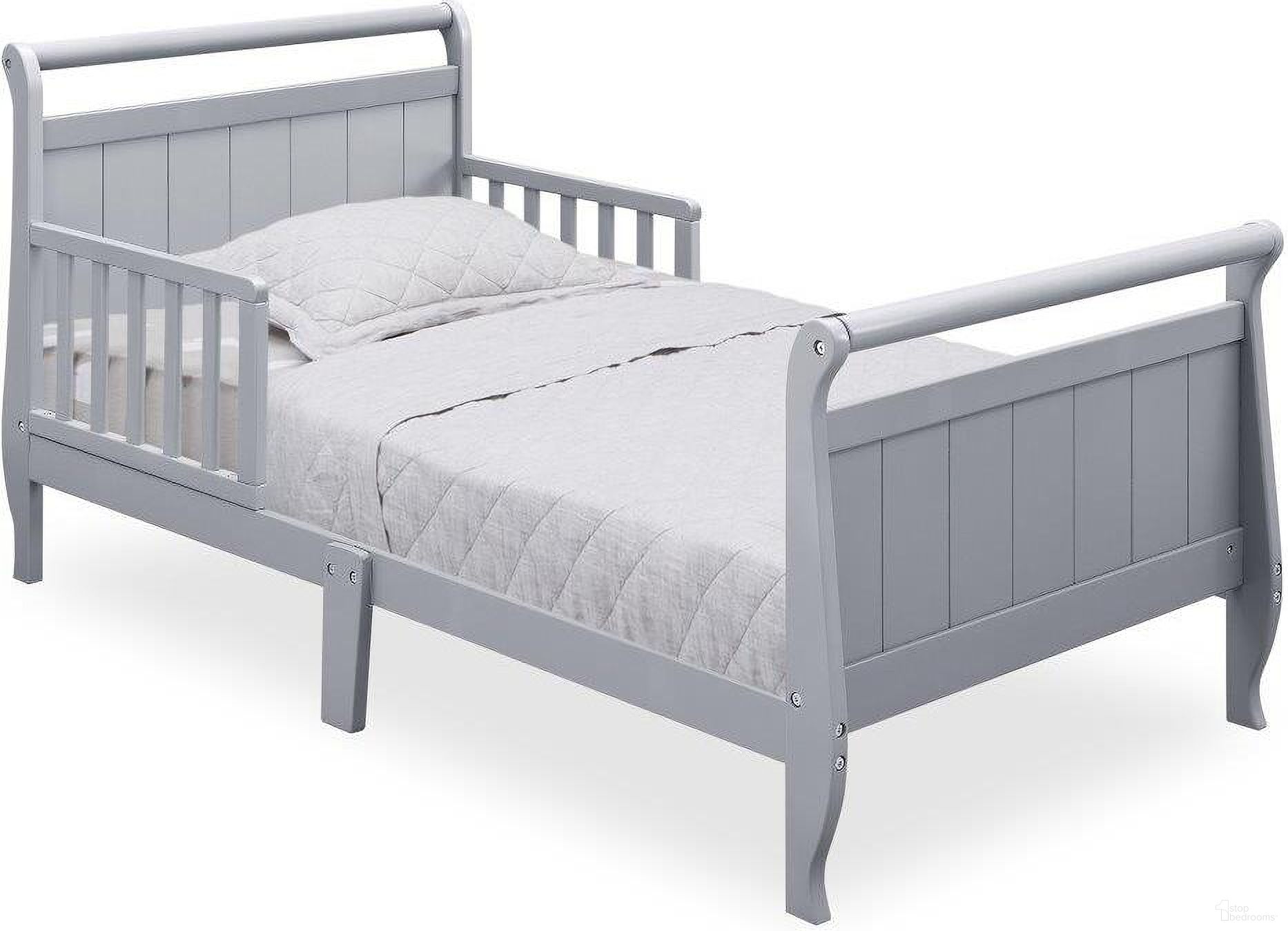 Delta Children Wood Sleigh Toddler Bed With Greenguard Gold Certified In Grey