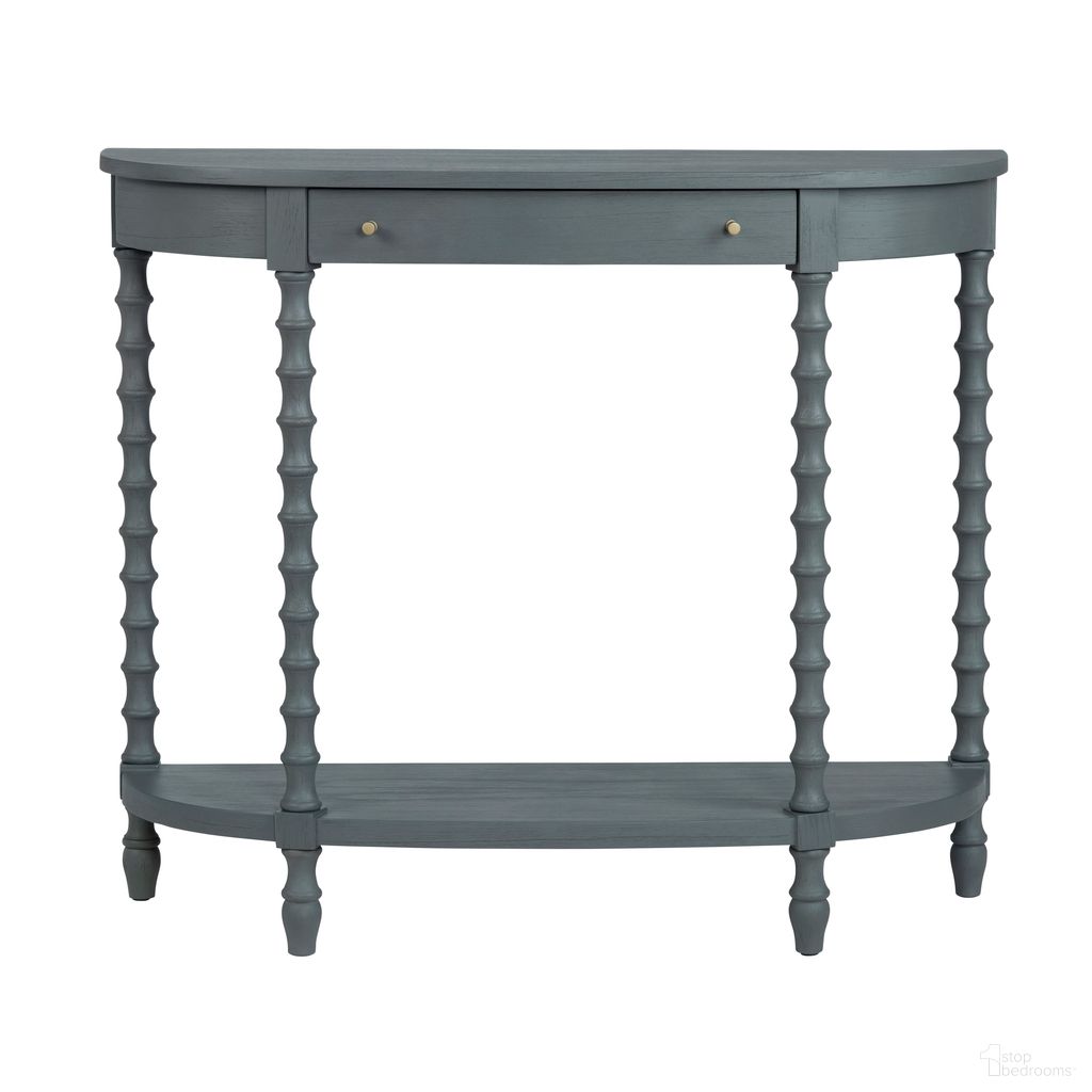 Demilune Console Table with One Drawer In Gray