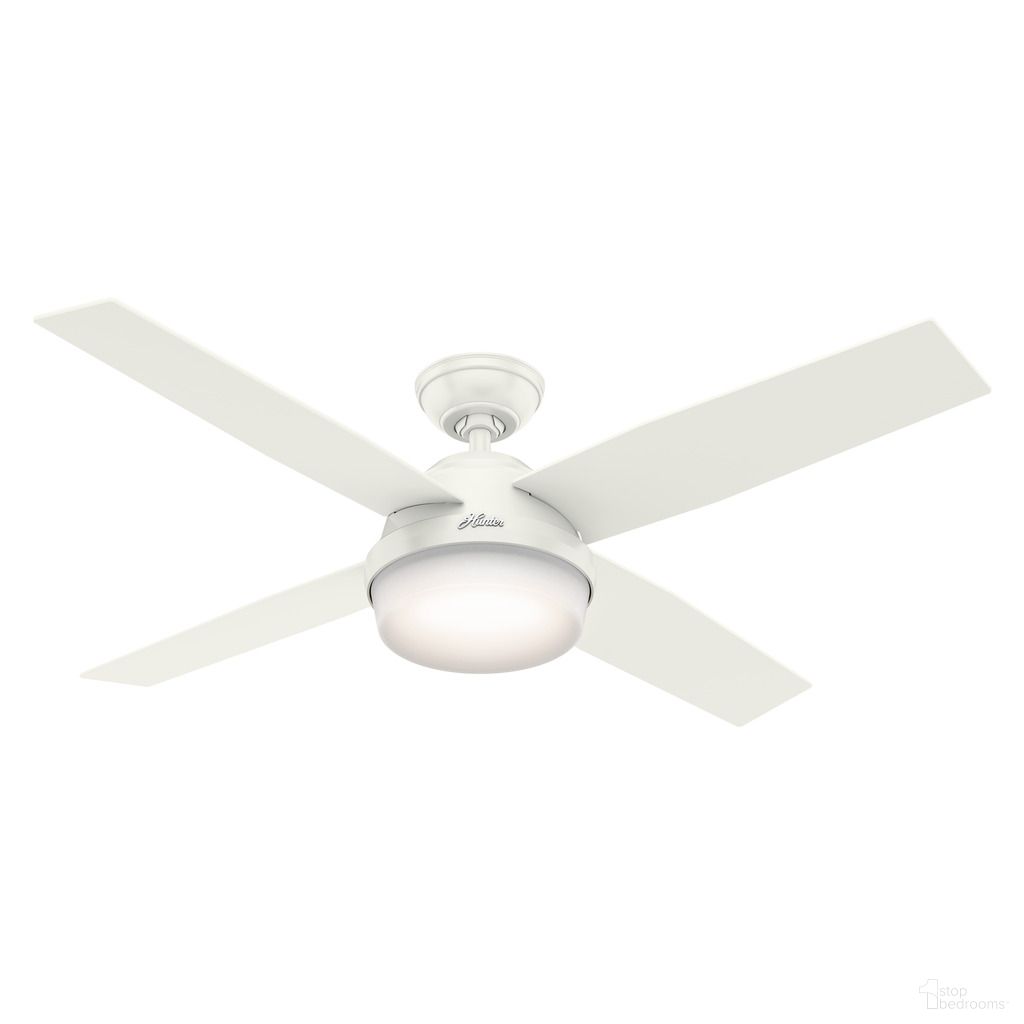 The appearance of Dempsey 52 Inch Damp Rated Ceiling Fan with LED Light Kit and Handheld Remote In Fresh White and Washed Oak designed by Hunter Fan in the modern / contemporary interior design. This fresh white/washed oak piece of furniture  was selected by 1StopBedrooms from Dempsey Collection to add a touch of cosiness and style into your home. Sku: 59252. Material: Plywood.