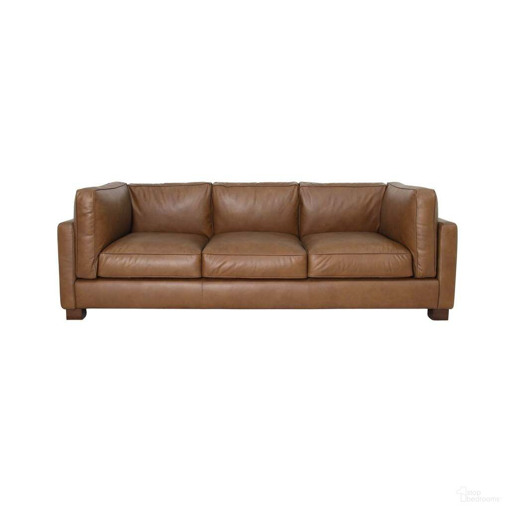 Den Sofa In Antique Sienna and Teak Oak