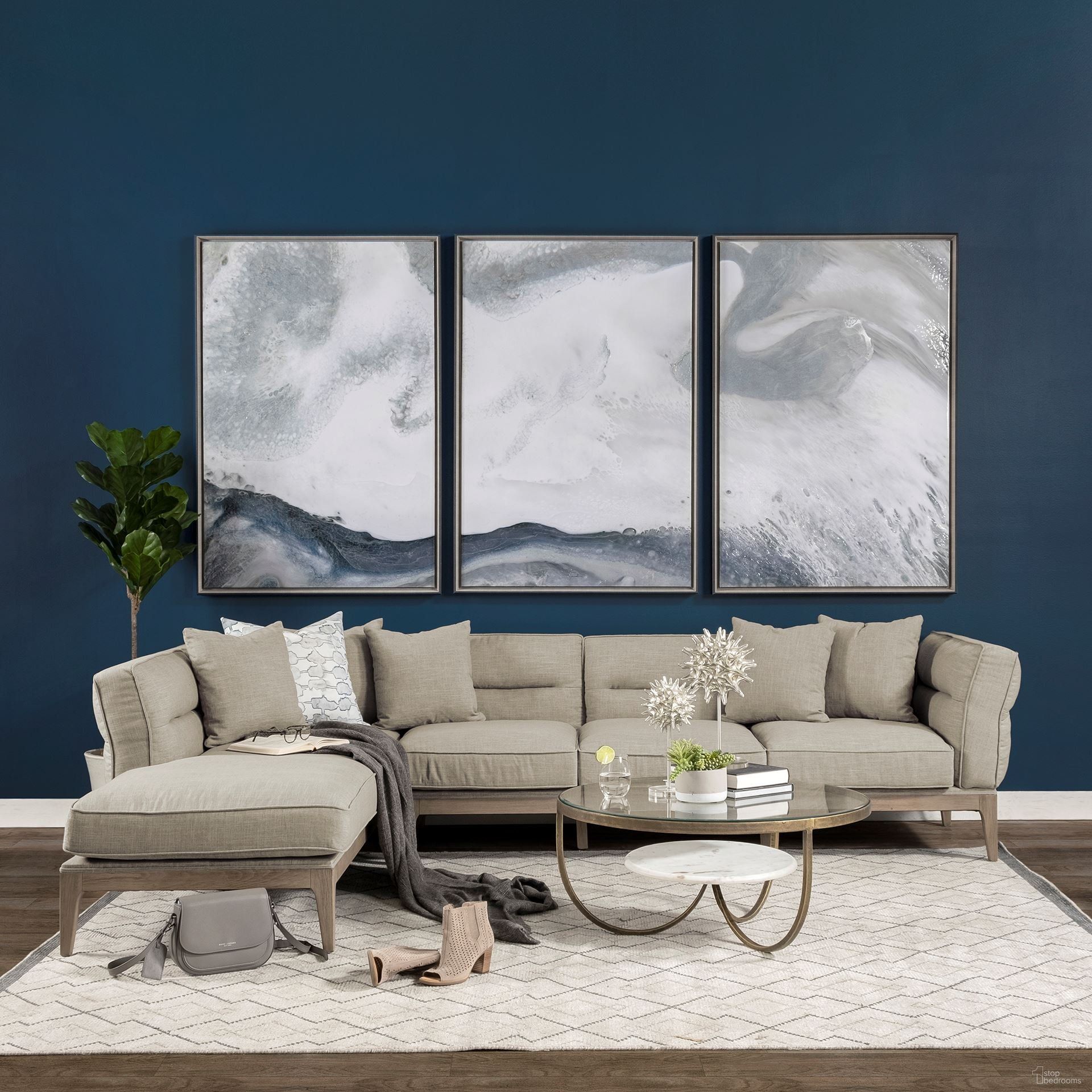Denali IV 121 Inch Upholstered Wooden Frame Left Four Seater Sectional In Beige
