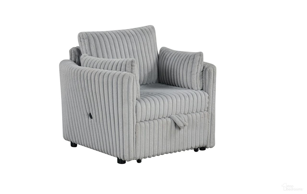 The appearance of Denholme Chair with Pull Out In Gray designed by Furniture of America in the modern / contemporary interior design. This gray piece of furniture was selected by 1StopBedrooms from Denholme Collection to add a touch of cosiness and style into your home. Sku: SL64002GY-AC;SL64002GY-ARM. Material: Fabric.