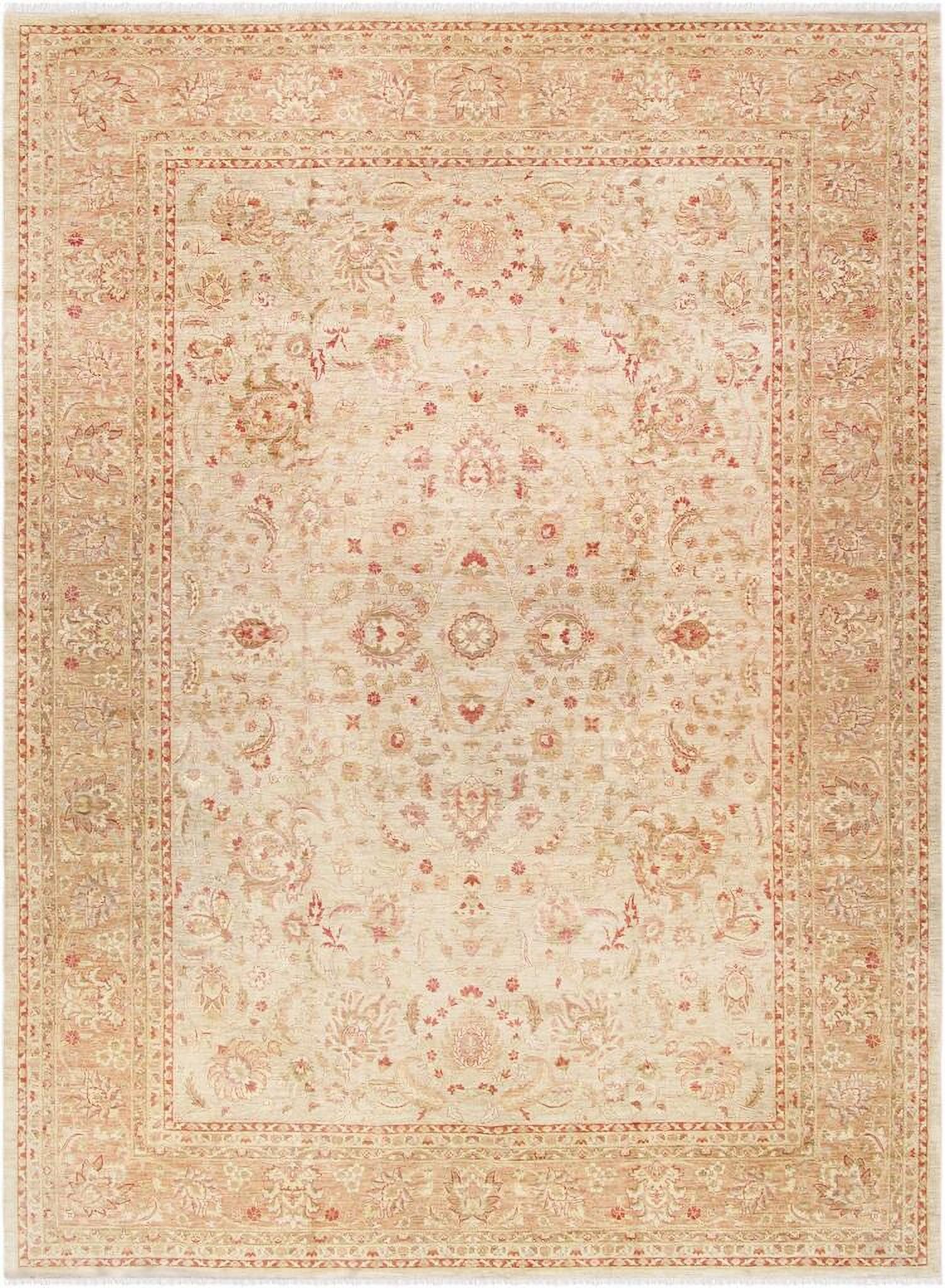 Denver Hand-Knotted Lamb's Wool Area Rug-13' 1" x 18' 5" In Light Blue and Gold