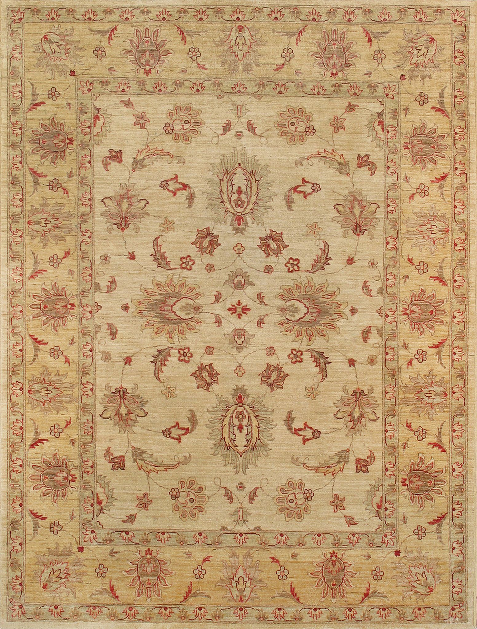 Denver Hand-Knotted Lamb's Wool Area Rug- 5' 9" x 7' 6" In Beige