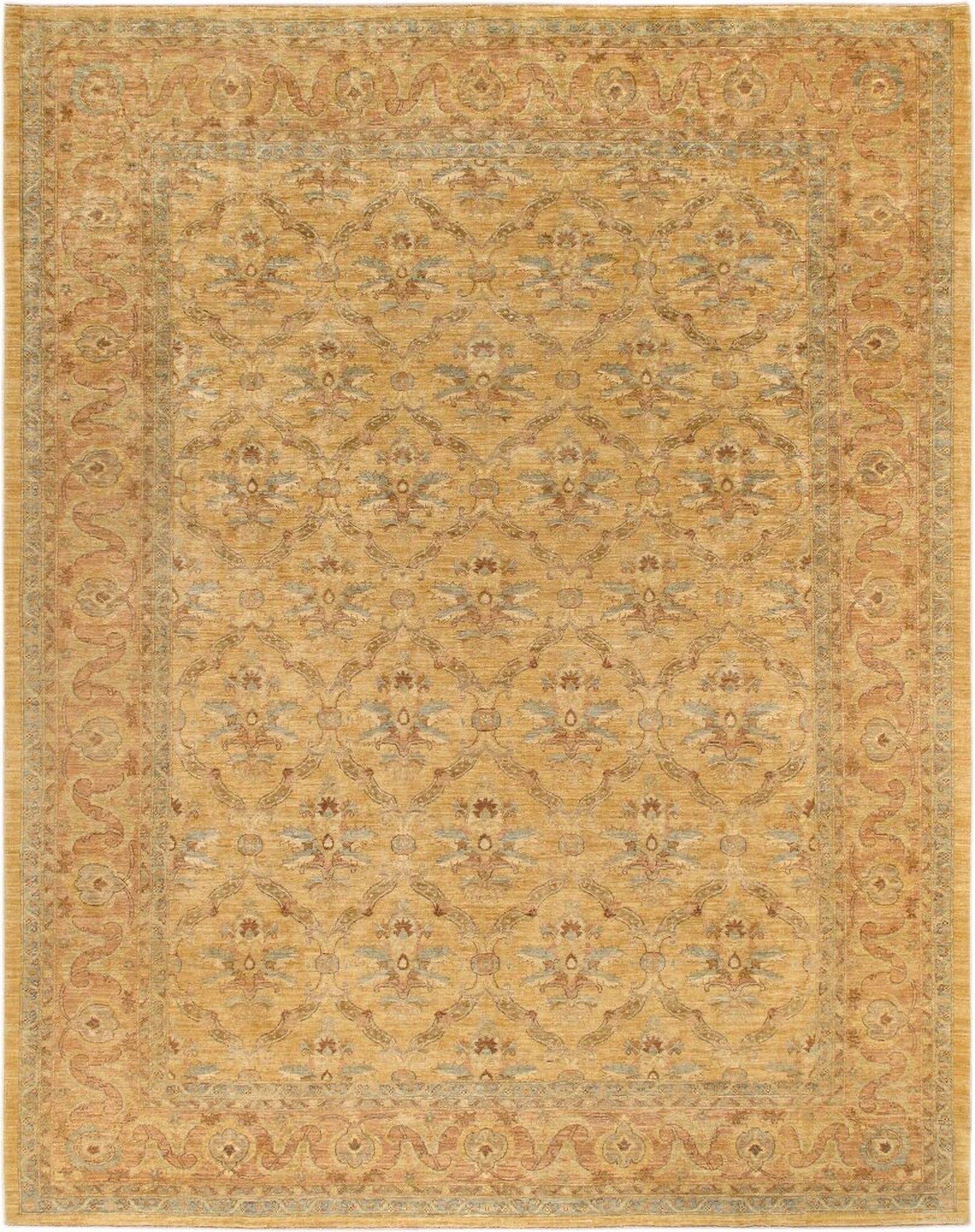 Denver Hand-Knotted Lamb's Wool Area Rug- 8'11" x 11' 5" In Gold