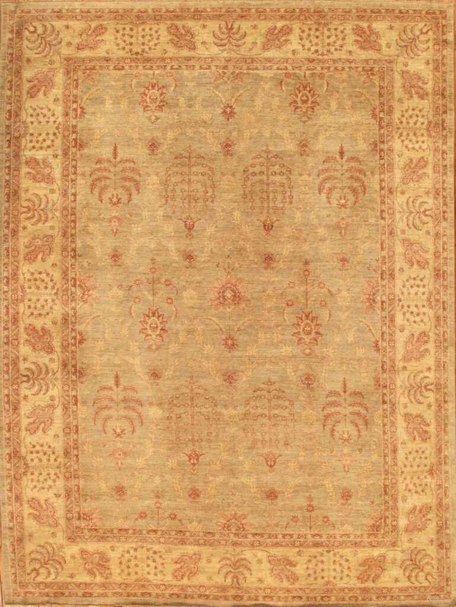 Denver Hand-Knotted Lamb's Wool Area Rug- 9' 9" x 13' 8" In Light Blue and Ivory