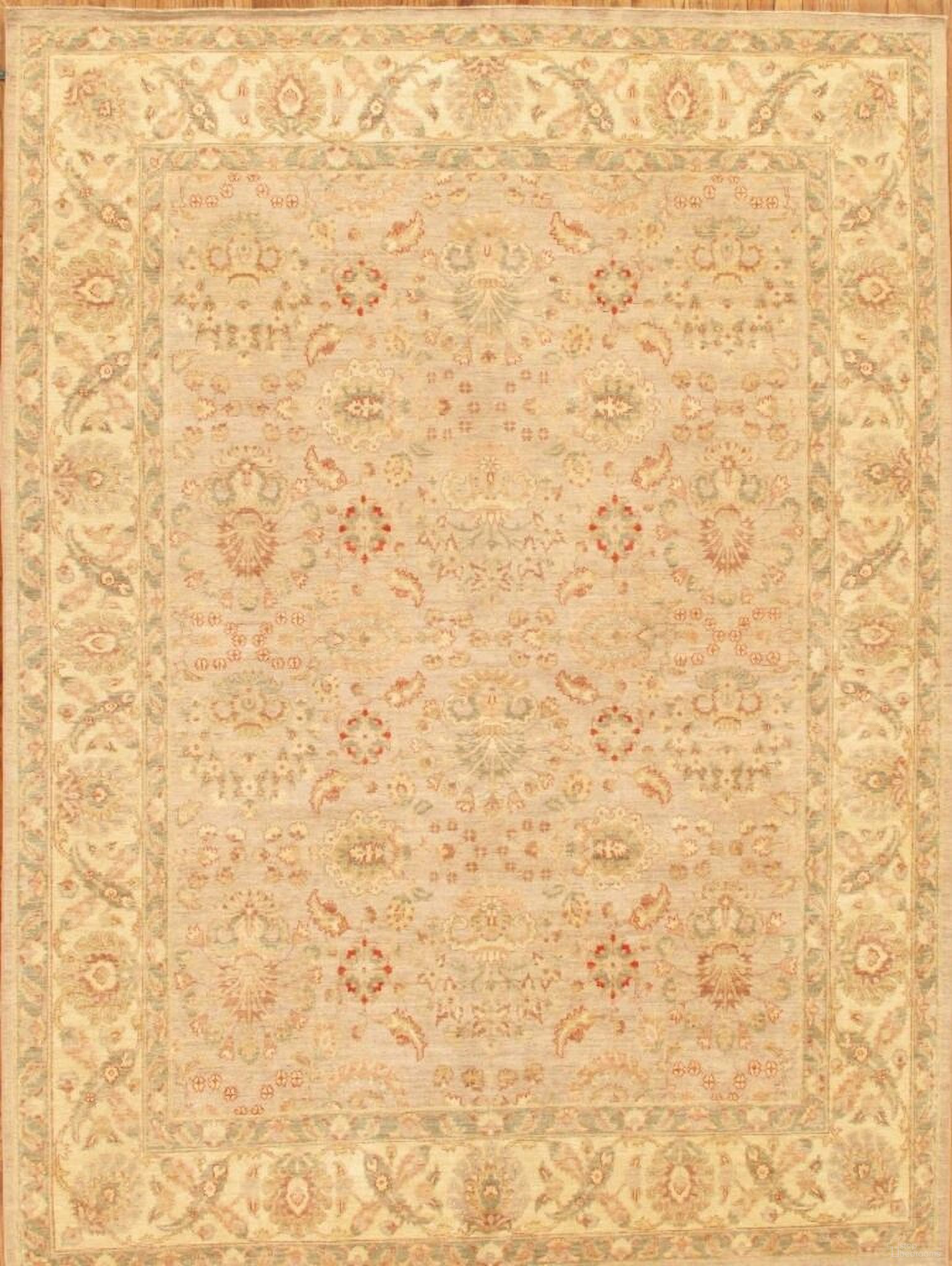 Denver Hand-Knotted Lamb's Wool Area Rug- 8' 9" x 11'10" In Beige and Silver