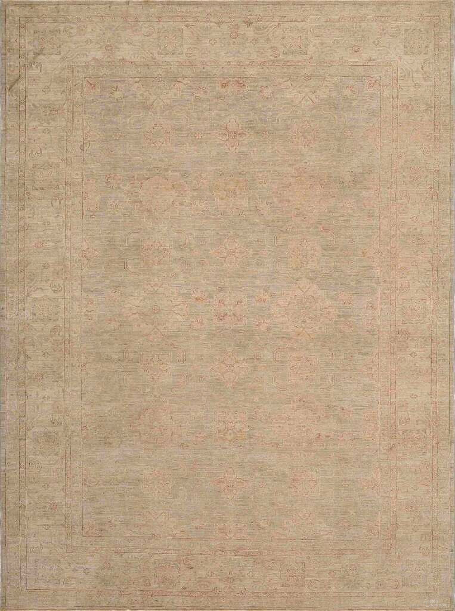 Denver Hand-Knotted Wool Area Rug- 8' 9" x 11'10" In Grey and Beige