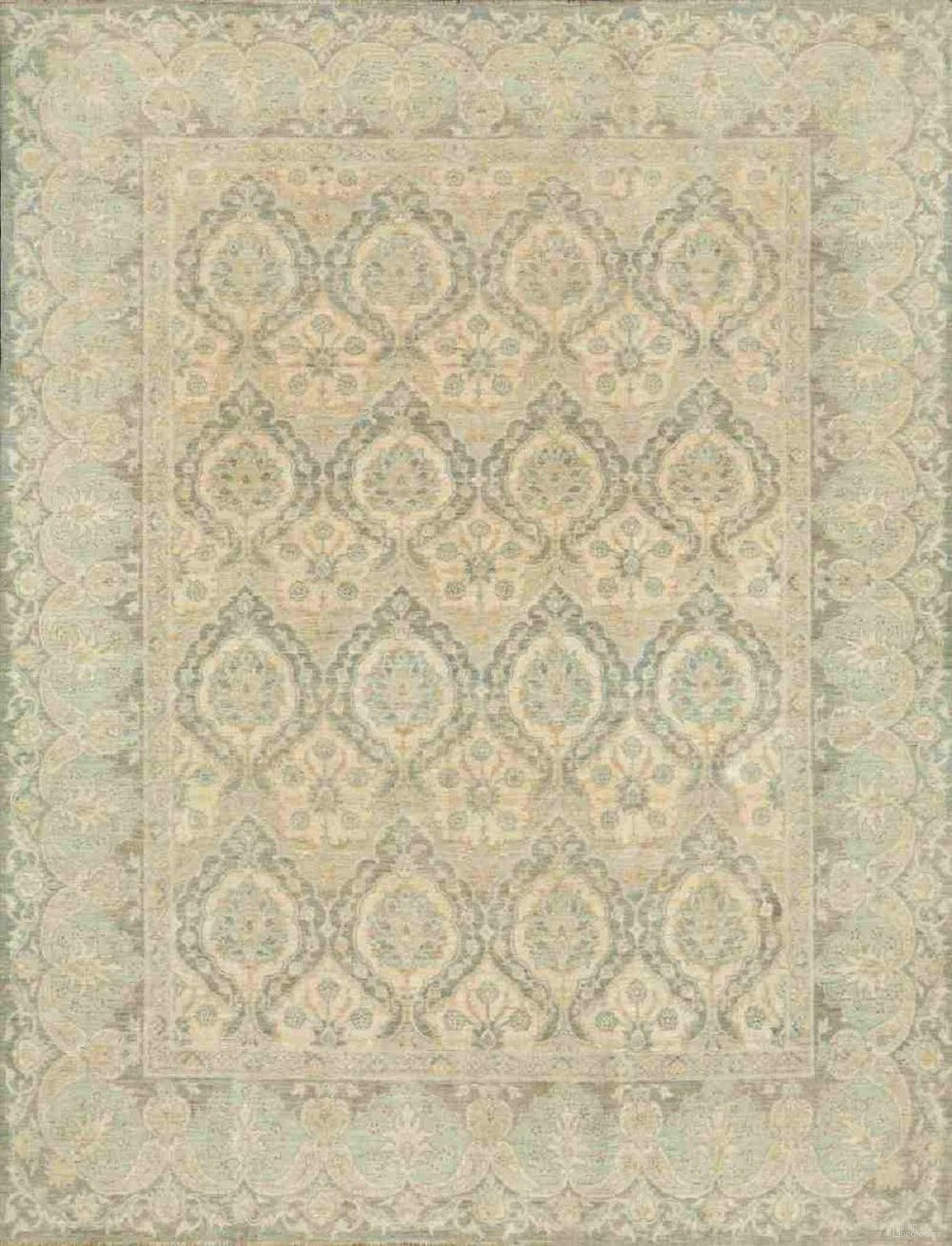 Denver Hand-Knotted Wool Area Rug- 8' x 10' 4" In Beige and Grey