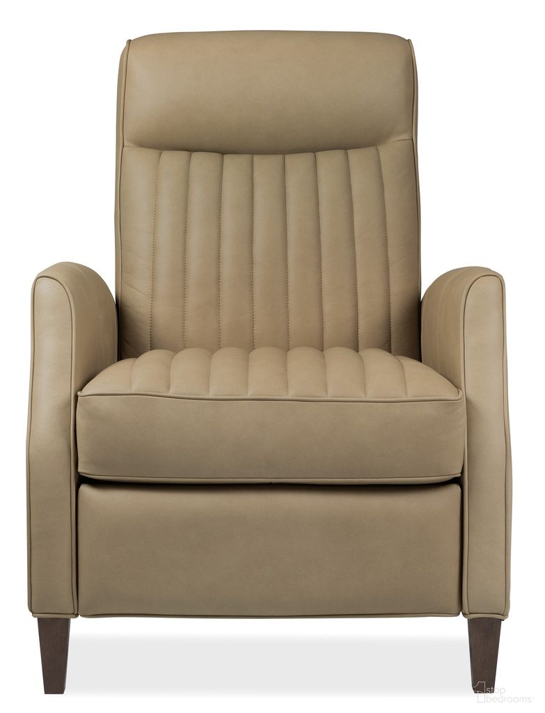 The appearance of Denver Push Back Recliner In Beige designed by Hooker in the transitional interior design. This beige piece of furniture was selected by 1StopBedrooms from Denver Collection to add a touch of cosiness and style into your home. Sku: RC843-PB-081. Material: Leather.