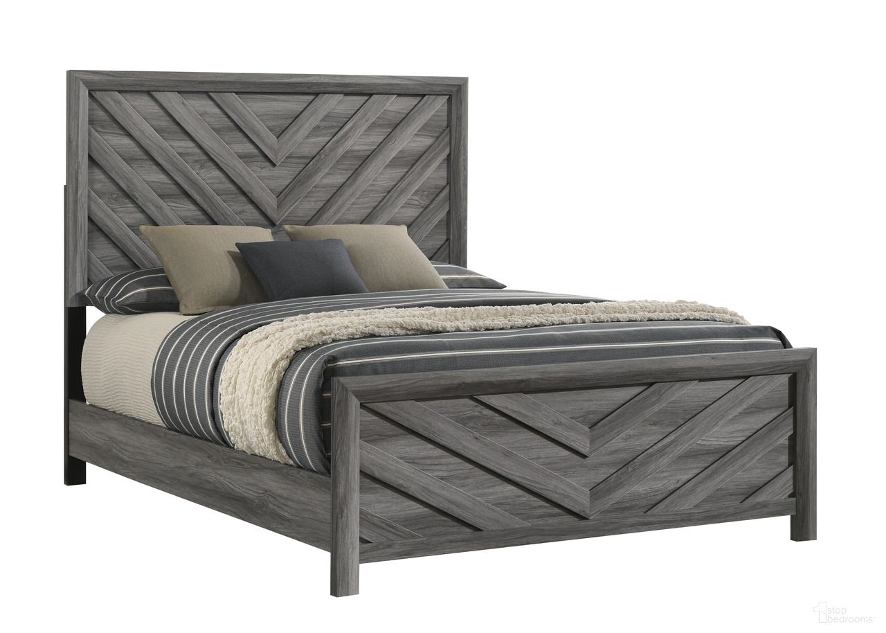 Denver Queen Panel Bed In Gray