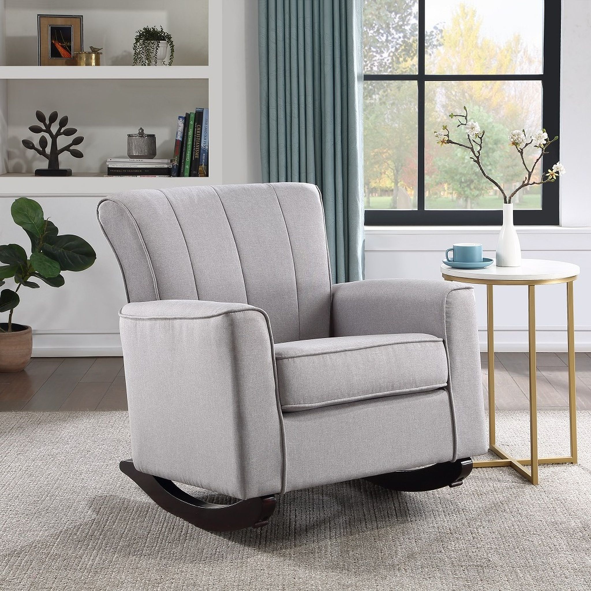 Denzell Rocking Chair In Light Gray